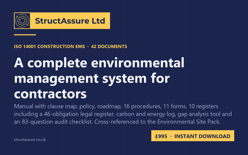 ISO 14001 Construction EMS cover