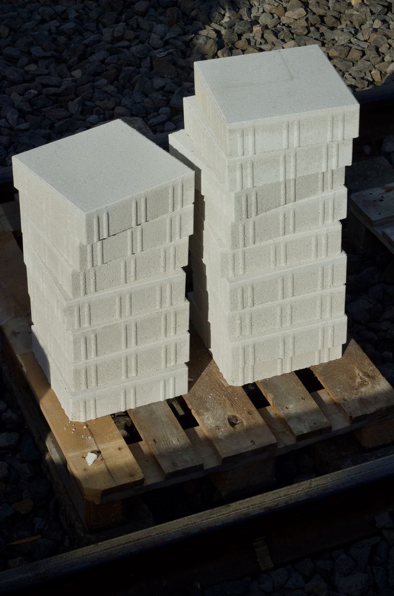 Palletised blocks delivered to site