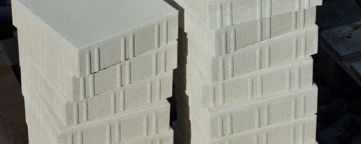 Palletised blocks delivered to site