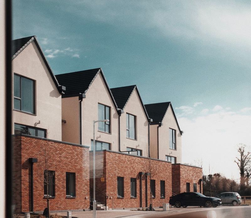 Row of completed new-build homes