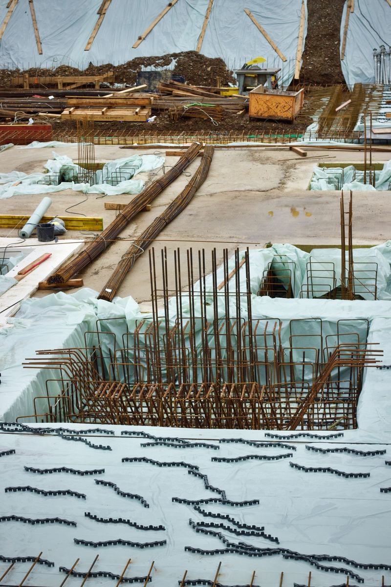 Pile cap reinforcement fixed and ready for pre-pour inspection