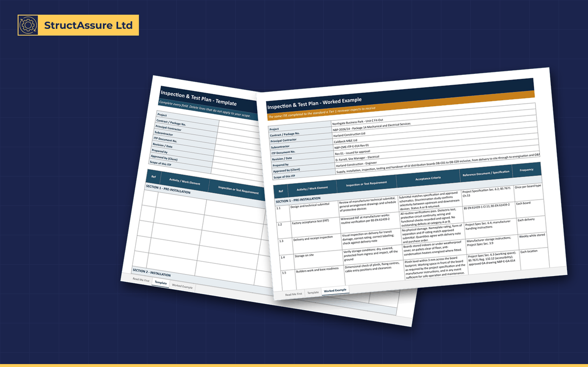 Free ITP: LV Distribution Boards: preview of three pages from the pack